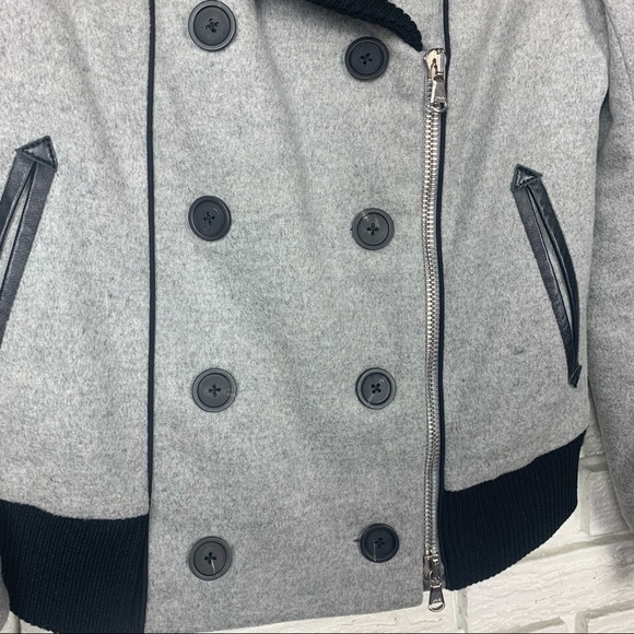 Veronica Beard Felted Wool Bomber Jacket in Gray and Black - Picture 7 of 13